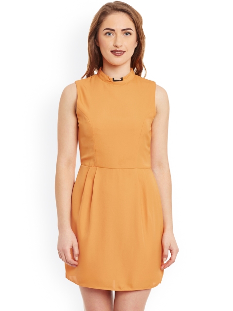 

Kazo Women Mustard Yellow Solid Sheath Dress