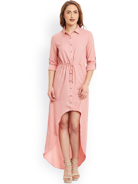 

Kazo Women Pink High-Low Shirt Dress