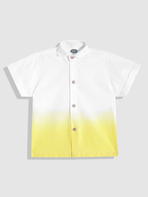 

YK Boys Yellow & White Ombre Casual Shirt