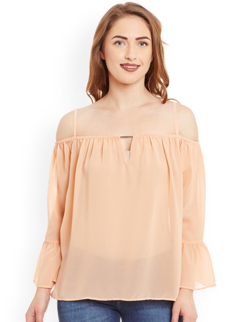 

Kazo Peach-Coloured Bardot Top