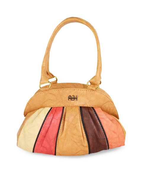 

LELYS Multicoloured Colourblocked Leather Structured Shoulder Bag with Quilted, Multi