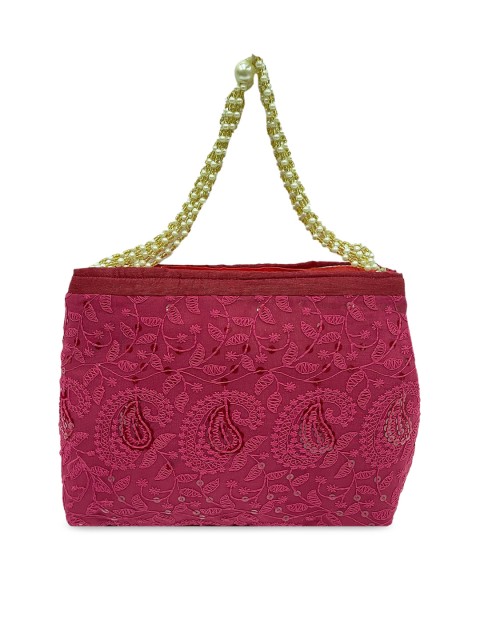 

LELYS Magenta Embellished Oversized Shopper Shoulder Bag
