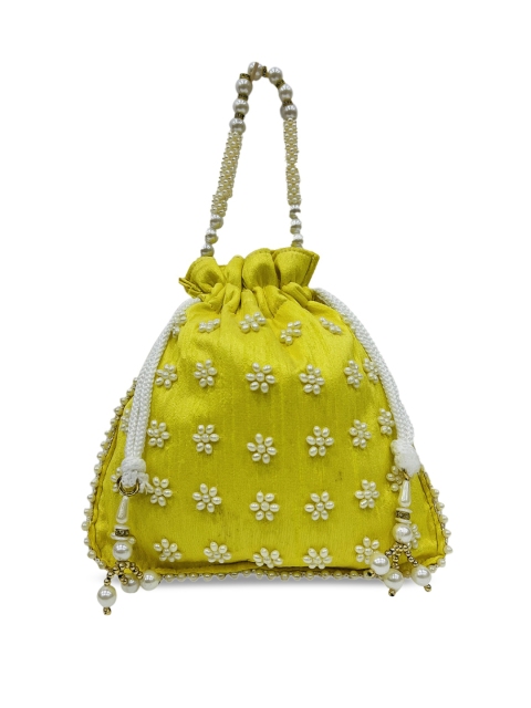 

LELYS Yellow Embellished Potli Clutch