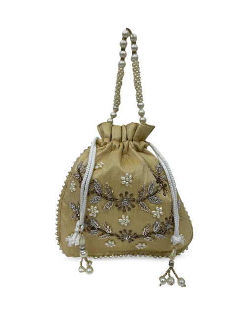

LELYS Cream-Coloured Embellished Oversized Shopper Shoulder Bag with Fringed