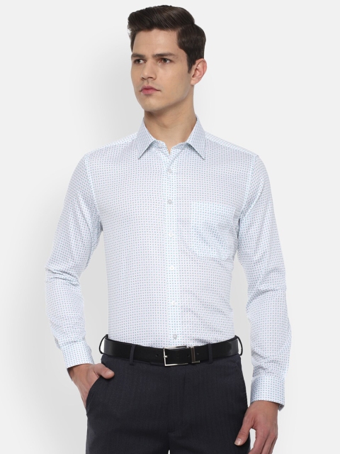 

Louis Philippe Men Blue Slim Fit Striped Formal Shirt