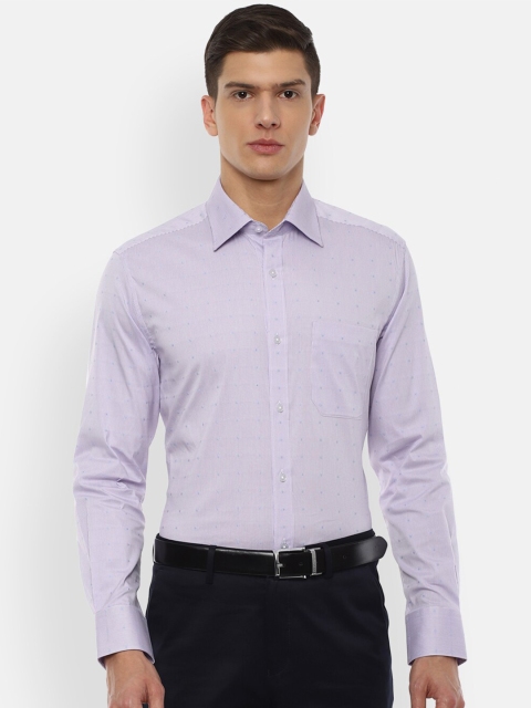 

Louis Philippe Men Purple Regular Fit Micro Checked Cotton Formal Shirt