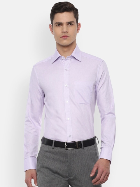 

Louis Philippe Men Purple Textured Cotton Formal Shirt