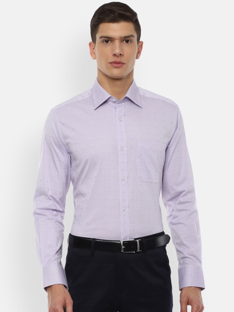 

Louis Philippe Men Purple Checked Pure Cotton Formal Shirt