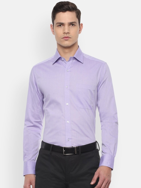 

Louis Philippe Men Purple Textured Cotton Formal Shirt