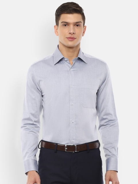 

Louis Philippe Men Blue Solid Cotton Formal Shirt