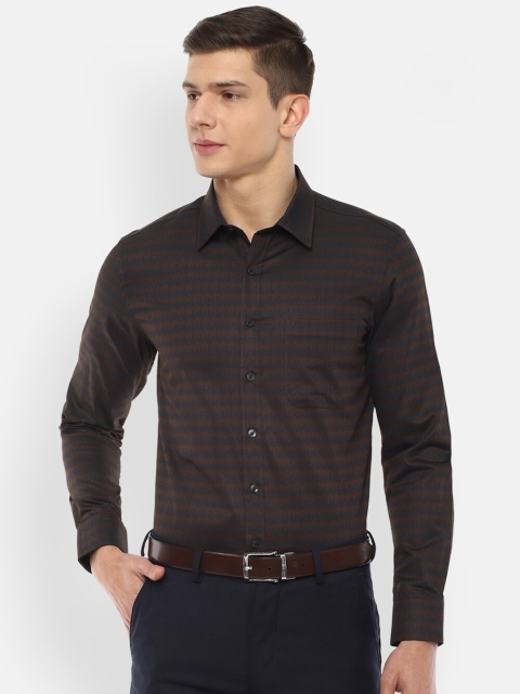 

Louis Philippe Men Maroon Slim Fit Printed Formal Shirt