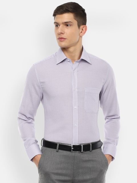 

Louis Philippe Men Purple Micro Checked Cotton Formal Shirt