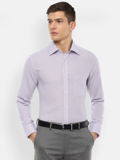 

Louis Philippe Men Purple Micro Checks Checked Pure Cotton Formal Shirt