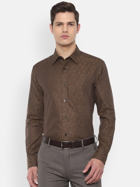 

Louis Philippe Men Brown Floral Printed Formal Shirt