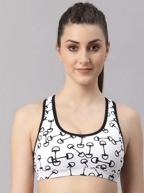

JUMP USA White & Black Geometric Bra