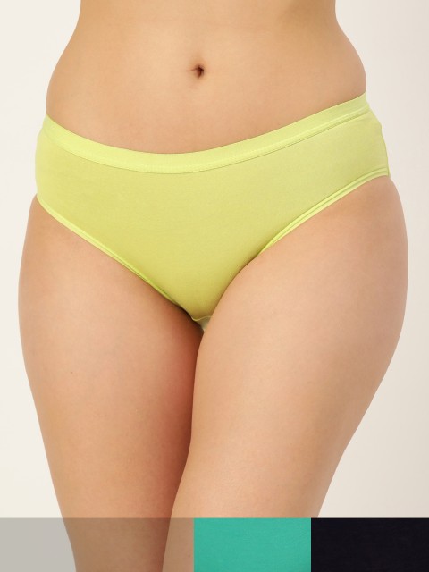 

DressBerry Women Set of 3 Cotton Hipster Briefs DB-BRF-3PP-NEWCOTTON-004D, Yellow