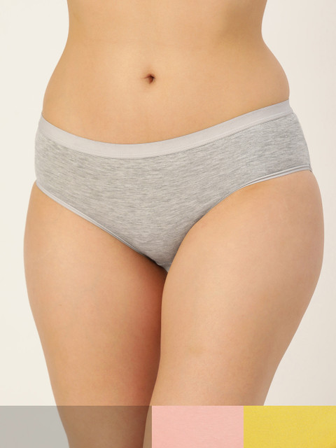 

DressBerry Women Set of 3 Cotton Hipster Briefs DB-BRF-3PP-NEWCOTTON-026Z, Grey