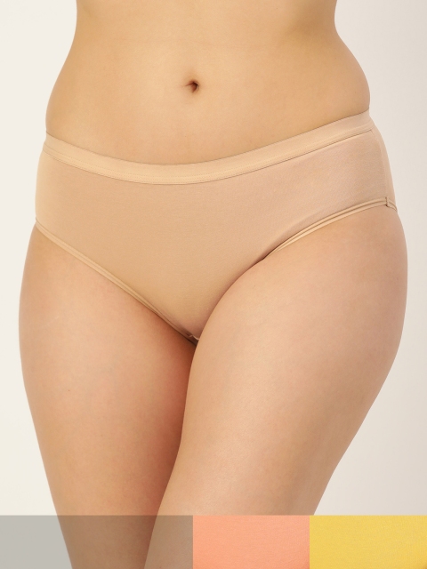 

DressBerry Women Set of 3 Cotton Hipster Briefs DB-BRF-3PP-NEWCOTTON-018R, Beige