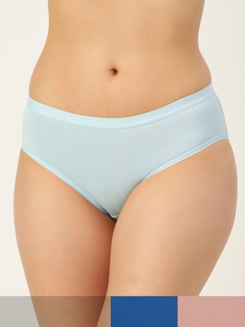 

DressBerry Women Set of 3 Cotton Hipster Briefs DB-BRF-3PP-NEWCOTTON-006F, Blue