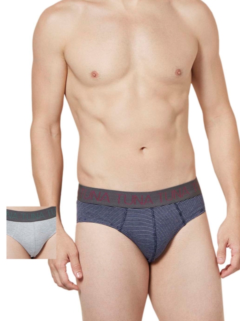 

Tuna London Men Pack of 2 Striped Briefs BTM66GYNVY, Grey