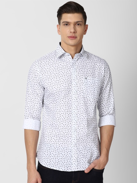 

Van Heusen Sport Men White Slim Fit Printed Cotton Casual Shirt