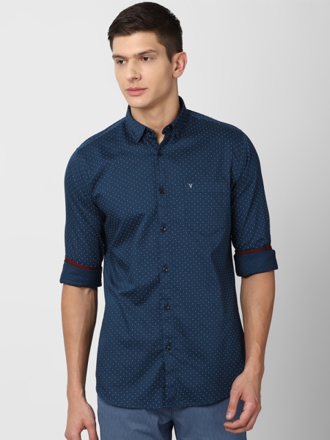 

Van Heusen Sport Men Blue Slim Fit Printed Pure Cotton Casual Shirt