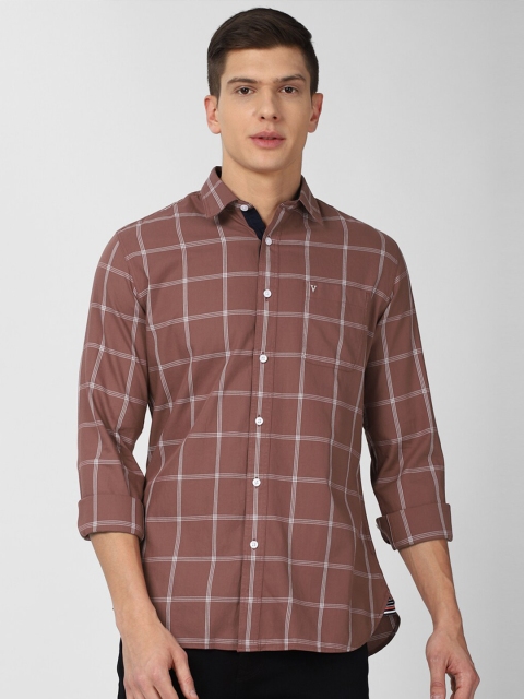 

Van Heusen Sport Men Brown Slim Fit Windowpane Checks Checked Cotton Casual Shirt