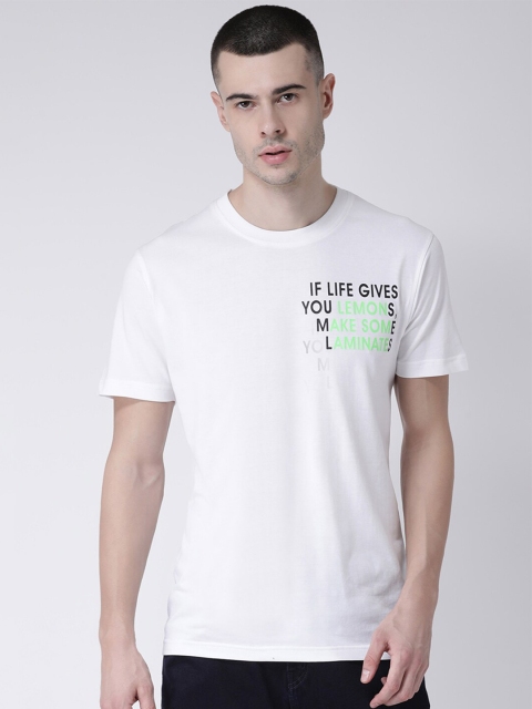

Club York Men White Typography Printed T-shirt