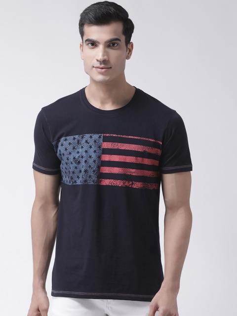 

Club York Men Navy Blue Printed T-shirt