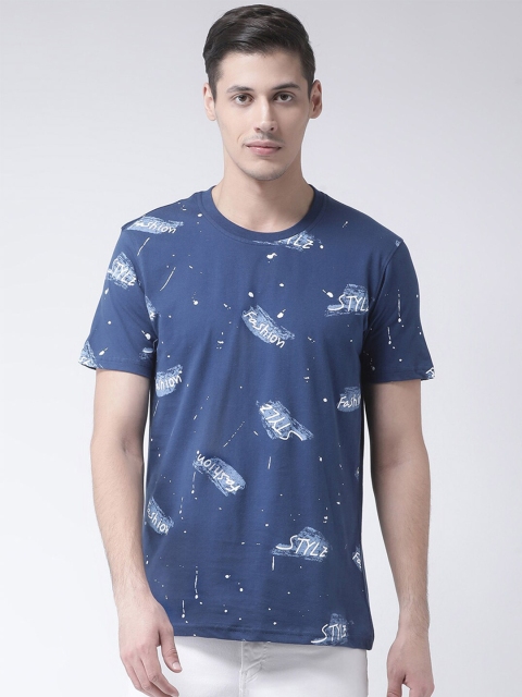 

Club York Men Blue Floral Printed T-shirt