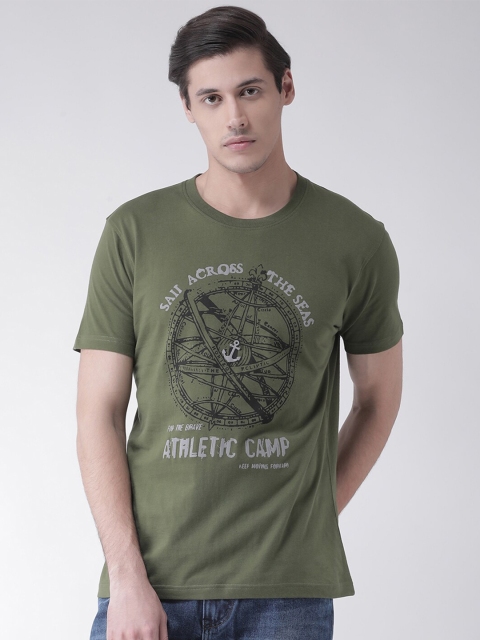 

Club York Men Olive Green Sports Printed T-shirt