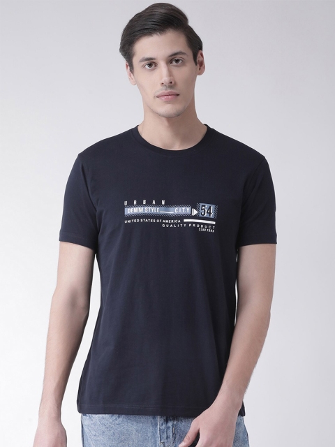 

Club York Men Navy Blue Typography Printed T-shirt