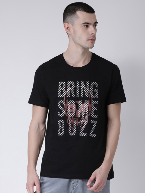 

Club York Men Black Typography Printed Cotton T-shirt