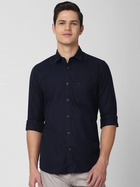 

Peter England Casuals Men Navy Blue Slim Fit Cotton Casual Shirt