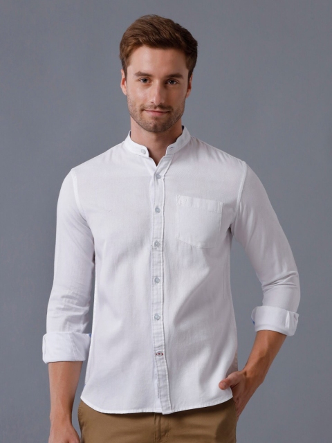 

Double Two Men White Smart Casual Shirt