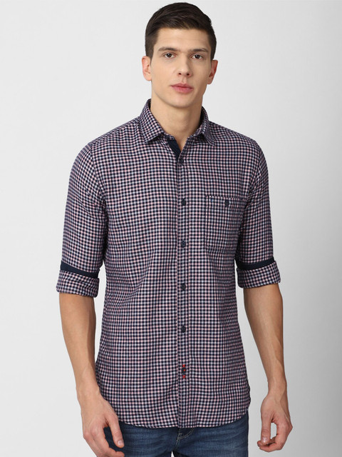 

VAN HEUSEN DENIM LABS Men Grey Slim Fit Micro Checked Casual Shirt
