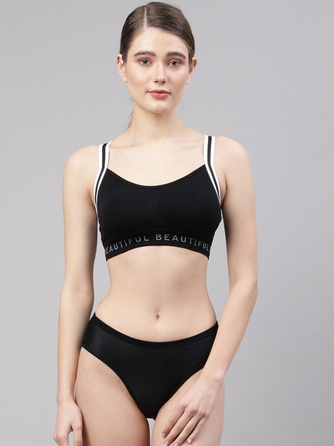 

PrettyCat Women Black Solid Lingerie Set
