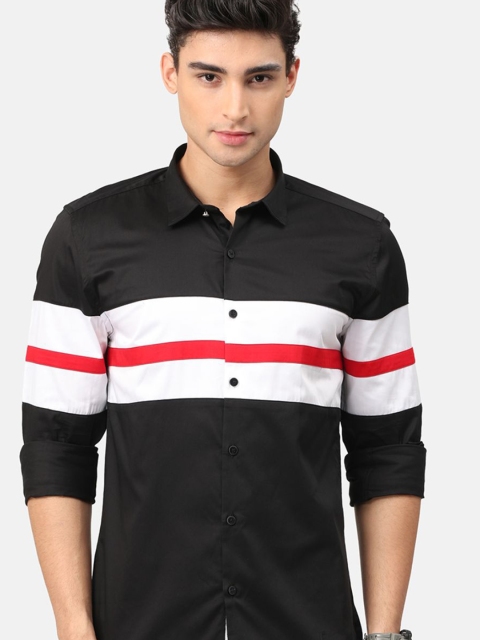 

Snitch Men Black Slim Fit Casual Shirt