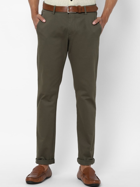

Allen Solly Men Olive Green Slim Fit Trousers