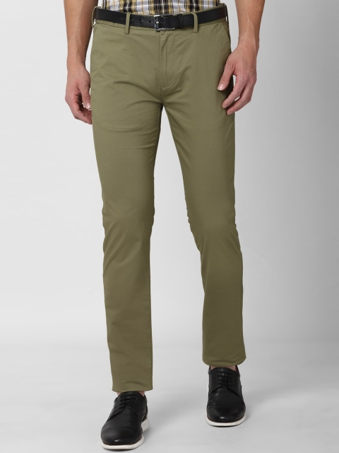 

Peter England Casuals Men Olive Green Slim Fit Trousers