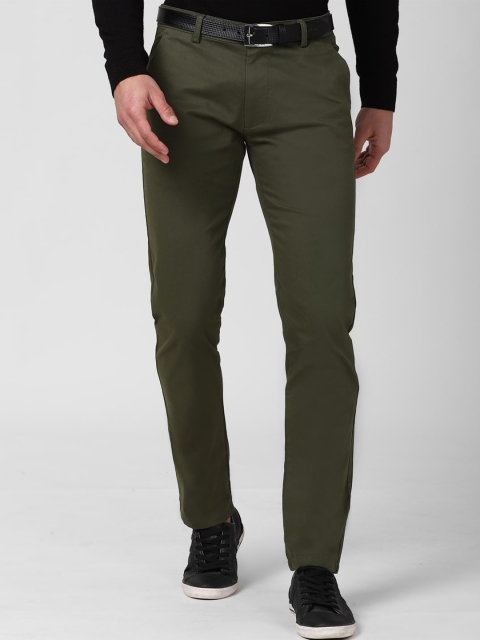 

Peter England Casuals Men Olive Green Slim Fit Trousers