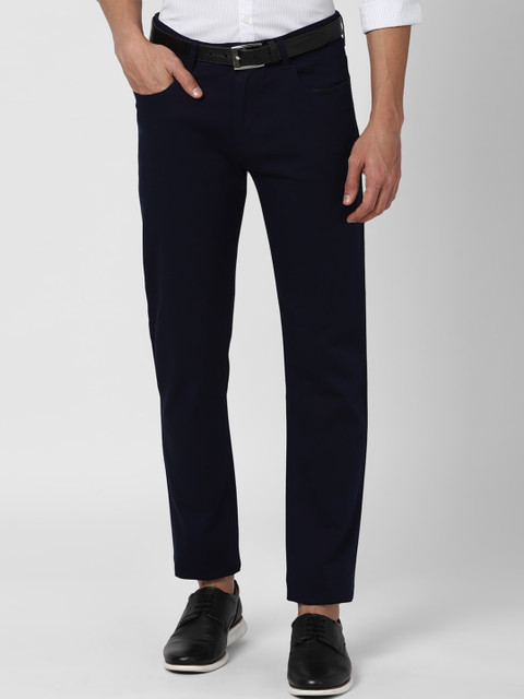 

Peter England Casuals Men Navy Blue Slim Fit Trousers