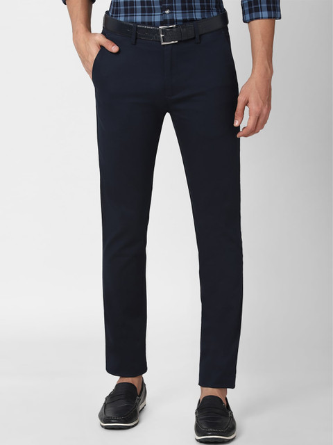 

Peter England Casuals Men Navy Blue Slim Fit Trousers