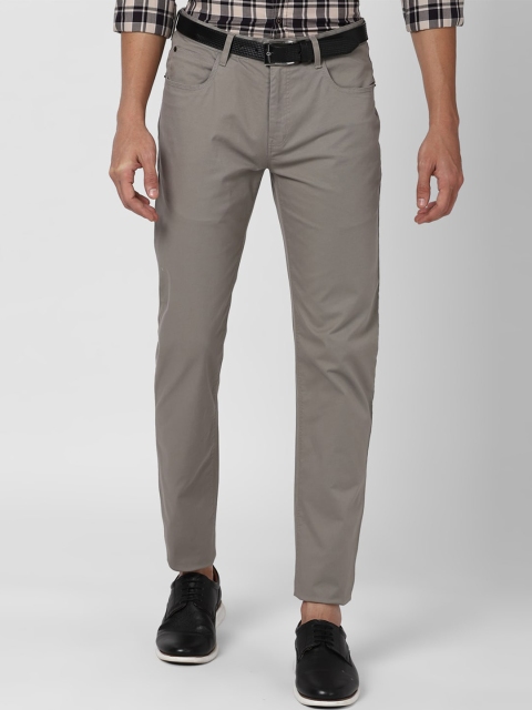 

Peter England Casuals Men Grey Solid Slim Fit Trousers