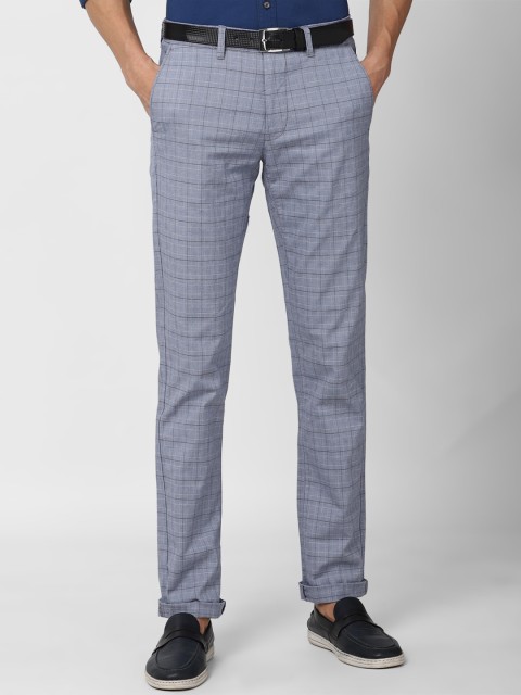 

Van Heusen Sport Men Grey Checked Slim Fit Formal Trousers