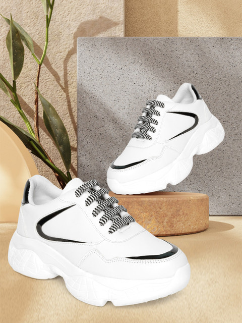 

VENDOZ Women White Sneakers