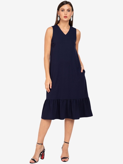 

ZALORA WORK Navy Blue A-Line Dress