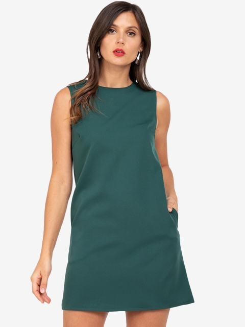 

ZALORA WORK Blue & Black Printed Polka Dots Dress