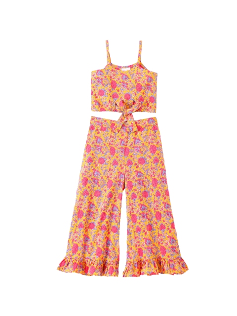 

Eimoie Girls Yellow & Pink Printed Top with Palazzos