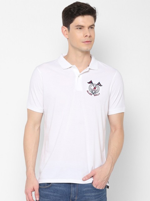 

Allen Solly Men White Polo Collar Cotton T-shirt